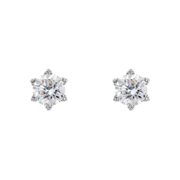 Moissanite Solitaire Diamond Earrings 0.5 carat